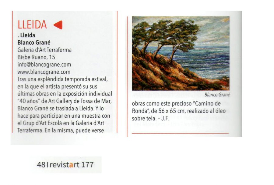 Blanco Grané a Revistart, nº. 177