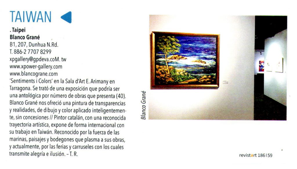 Artículo de Blanco Grané, artista pintor de Tossa de Mar