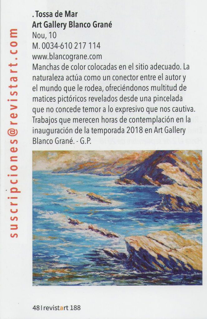 Blanco Grané, artista-pintor de Tossa de Mar