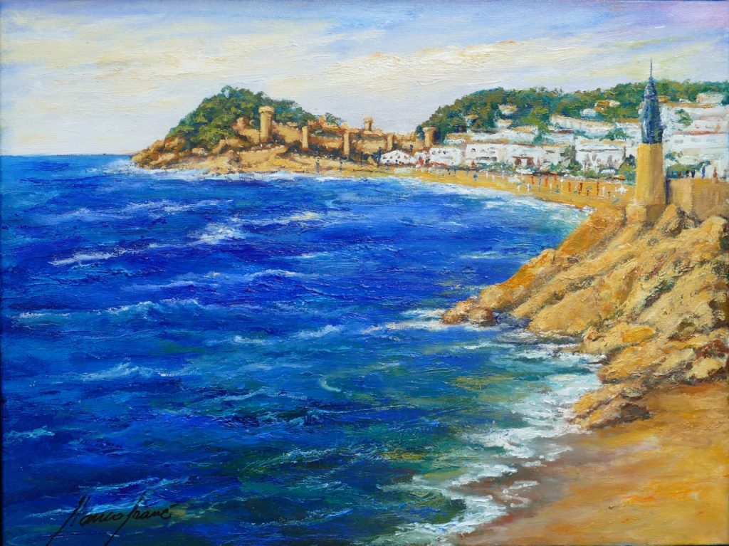 La Platja de la Mamen, cuadro Marines de Blanco Grané