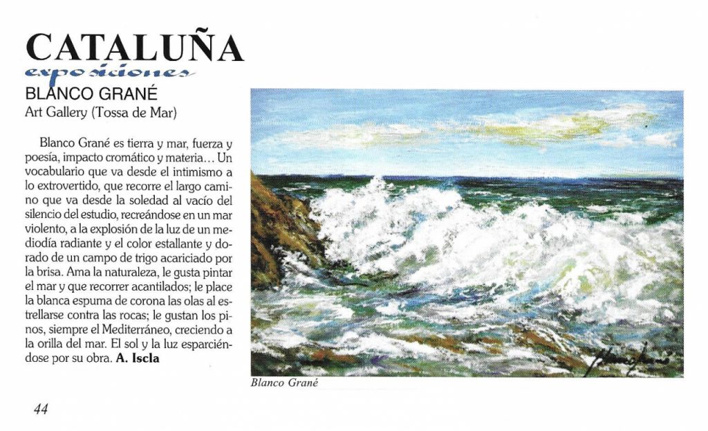 Blanco Grané a Gal Art nº. 382, 2020